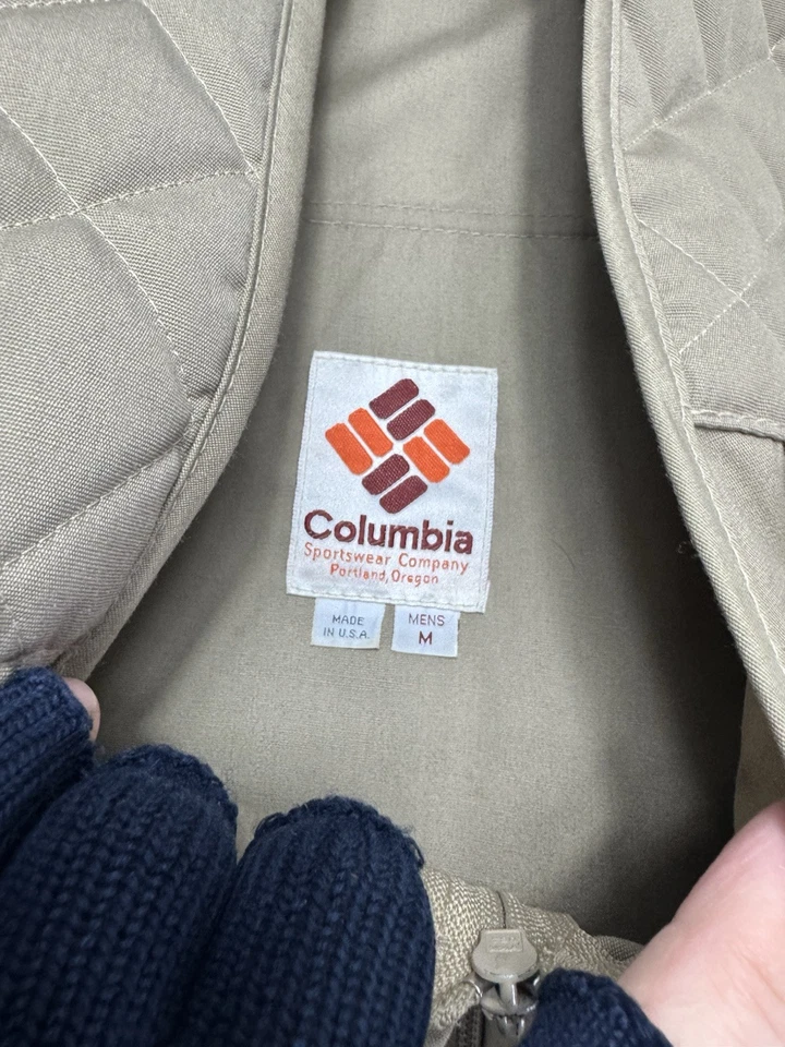Columbia Sportswear Padded Hunting Shooting M USA Vest Khaki Beige Zip Pockets - Image 2 of 4
