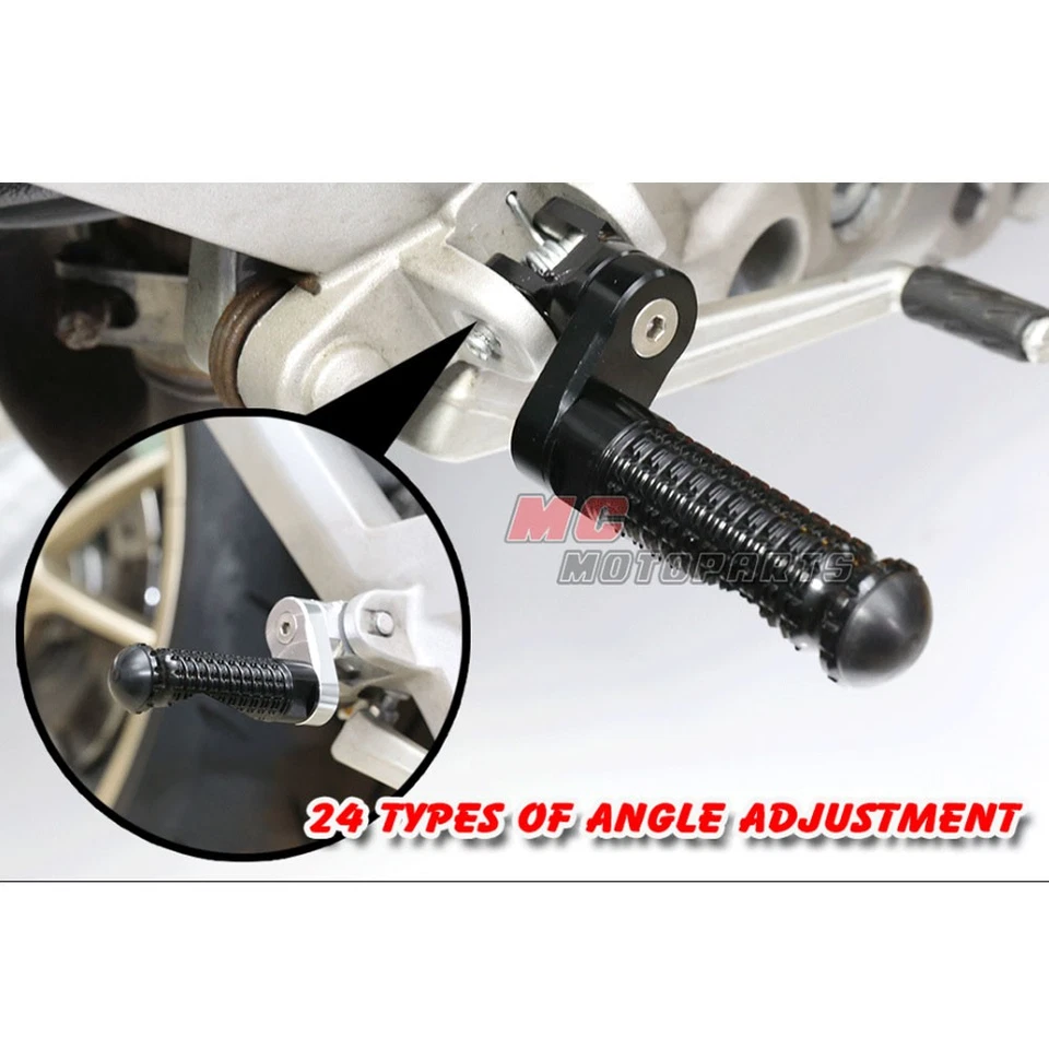 Elevador de 25 mm con estriberas delanteras MPRO negras para Aprilia Tuono 125 17-22 21 20 19 18 Foto 2 de 4