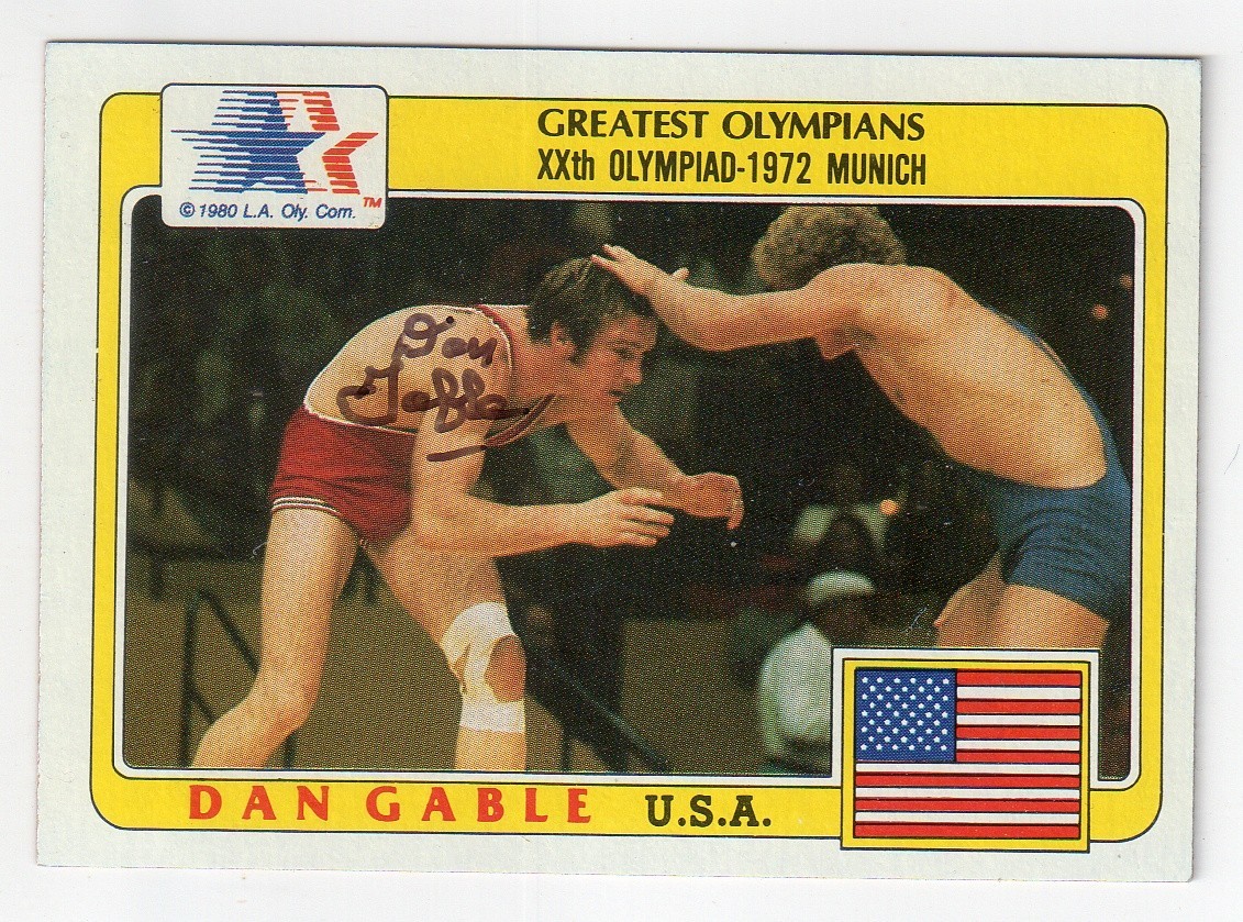 DAN GABLE Signed 1983 Topps Greatest Olympians Card #5 - Autograph