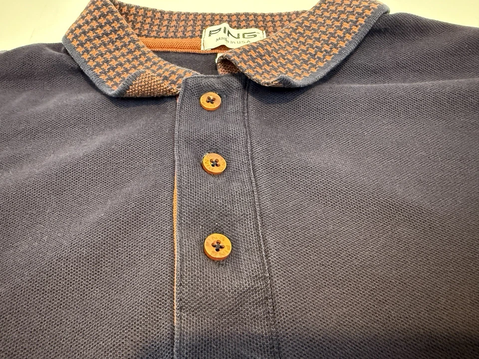 VINTAGE Ping Polo Shirt Mens Large Blue Golf Polo Knit USA Made - Image 3 of 4