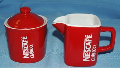 Vintage Nescafe Clasico Cream & Sugar Set in Excellent Condition