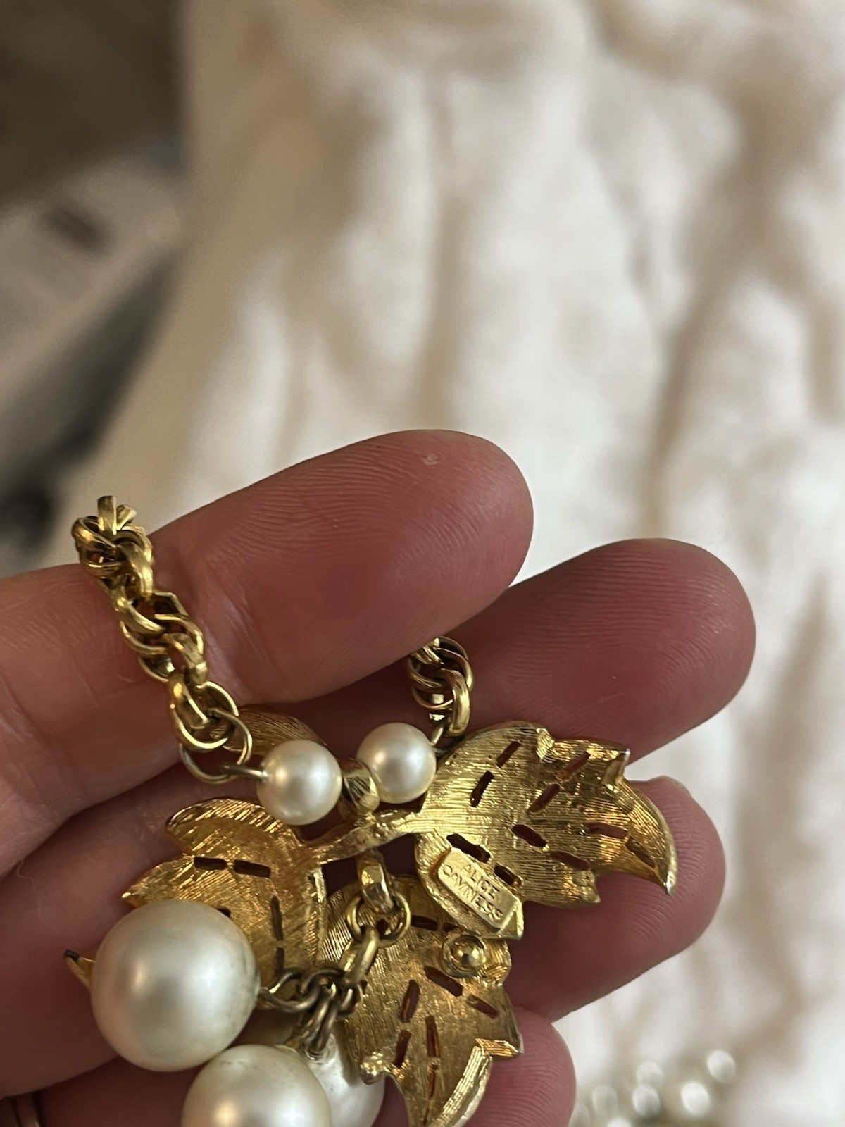 Wow Rare  Full Necklace  Vintage Alice Caviness grape cluster  broken easy fix image 3