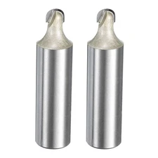 2pcs Router Bit Core Box 1/2 Shank 1/4 Inch Cutting Dia 1Flutes Tungsten Steel