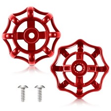 2 Pack Outdoor Faucet Handles, 3/8 in Spigot Handles Compatible with Red Round