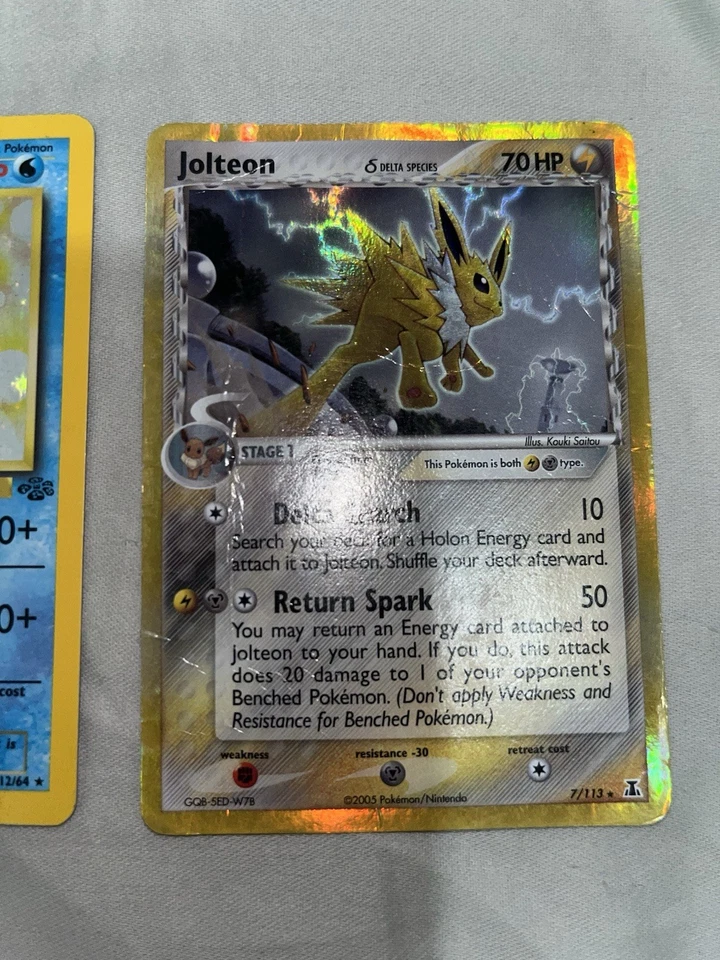 Pokemon Vintage Eeveelutions Lot Of Three - Heavy Played To Damaged! - Image 4 of 4