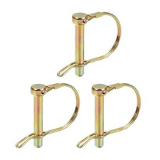 3Pack 8x50mm Shaft Locking Pin Carbon Steel Round Trailer Coupler Pin W/Ear Gold