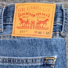 Levi's 511 Slim Fit Denim Jeans Mens 40x32 Medium Wash Cotton Classic Casual NEW