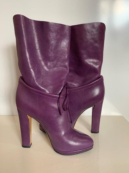 Women Casadei Ankle Boots Purple 37.5