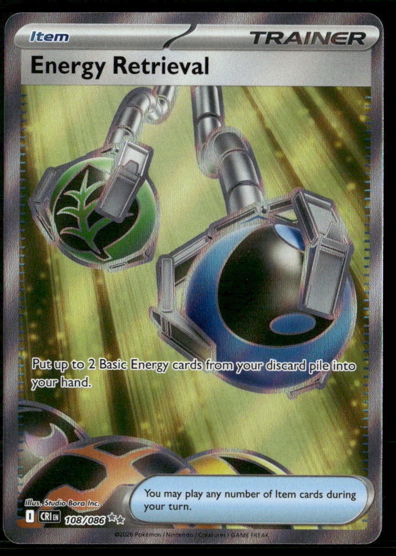 Energy Retrieval 108/086 Ultra Rare Chaos Rising Pokemon Holo Near Mint