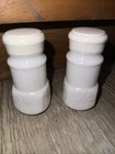 Ma Leck Vintage Milk Glass Salt And Pepper Shaker Spice Jars Sprinkle