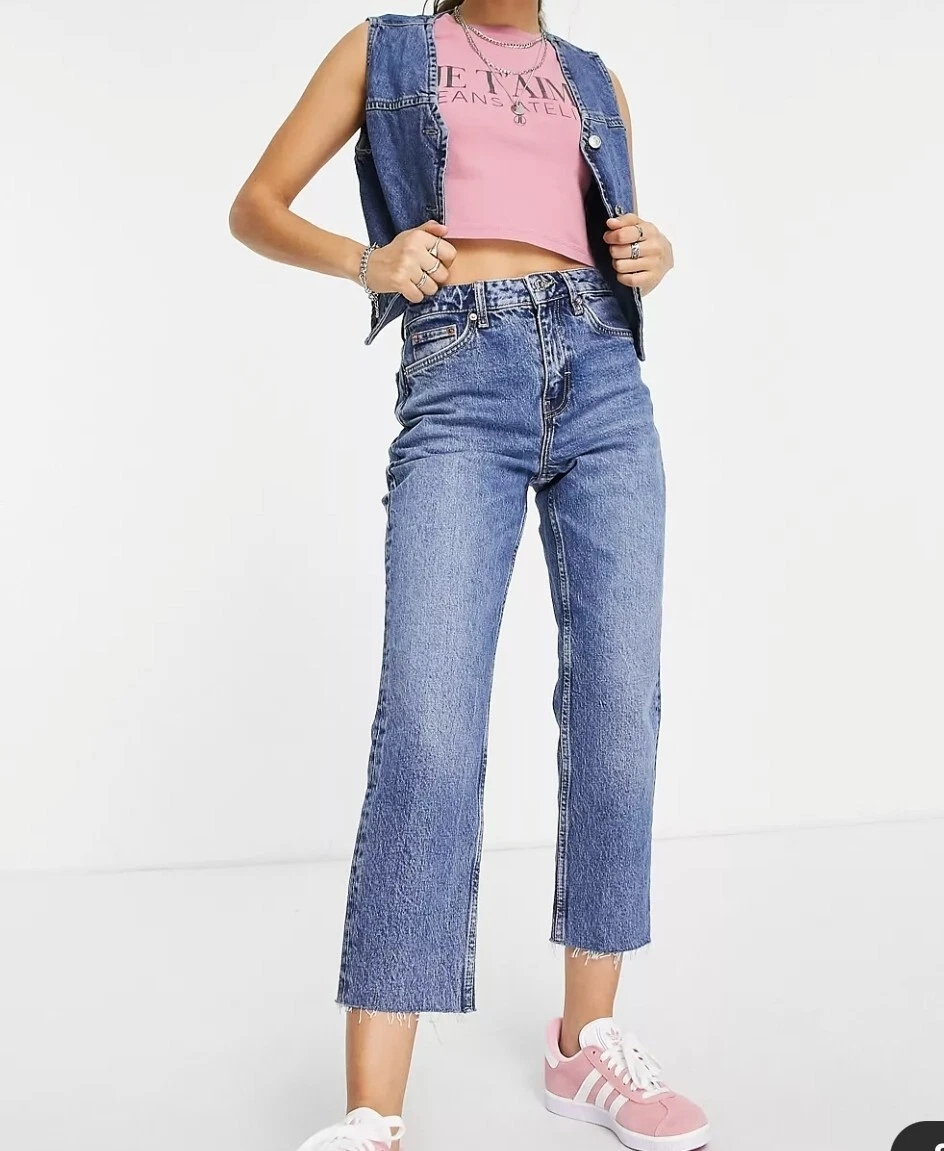 Topshop straight crop best sale jeans