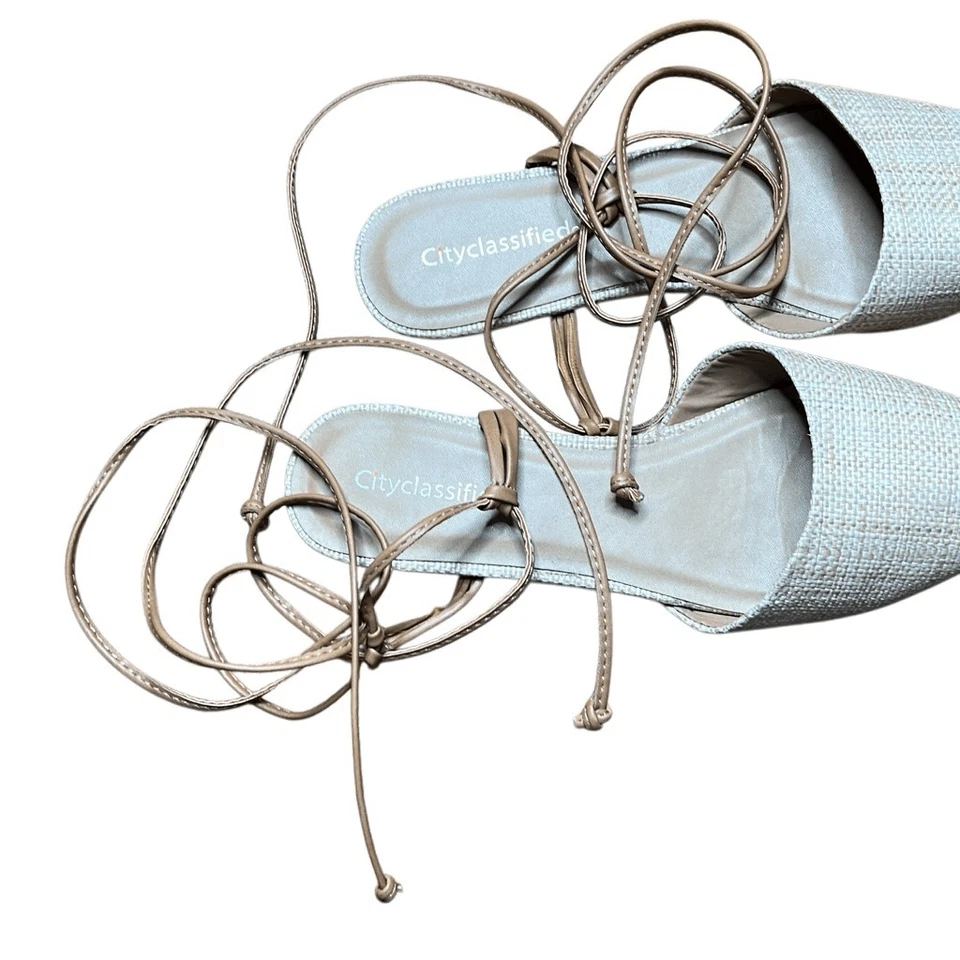 Классифицированные городские гладиаторские туфли на шнуровке с заостренным носком синие 10 - Изображение 3 из 4