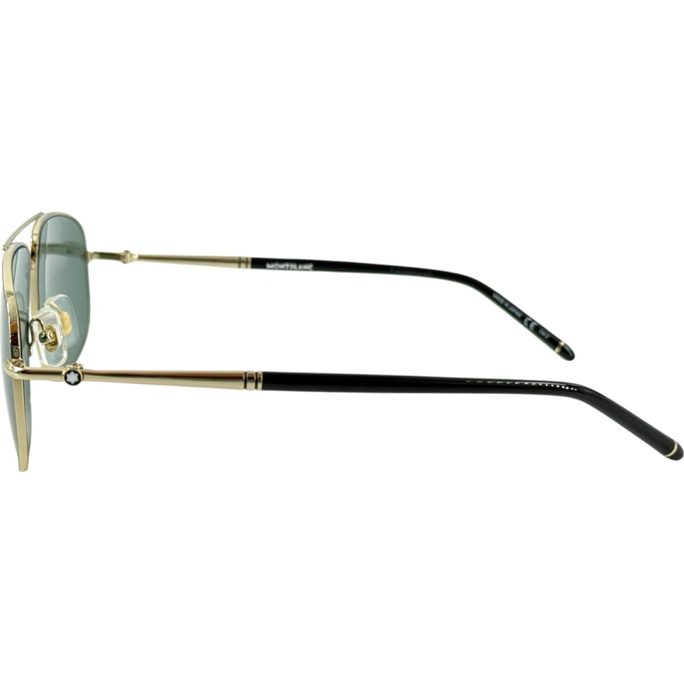 Gafas de sol Mont Blanc MB0069S de metal para hombre 002 doradas con lentes grises 60-13 Foto 4 de 4