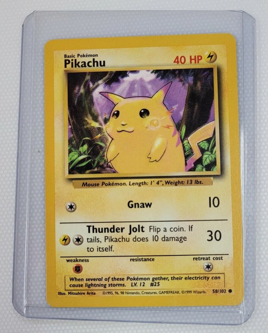 1999 Pokemon Base Set Pikachu Yellow Cheeks 58 102 eBay