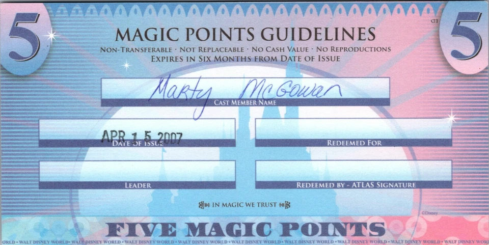 Disney Reservation Center Cast Member Exclusive 5 Magic Points Tinker Bell 2007 - Image 2 of 2