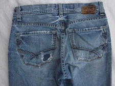 Buckle BKE Distressed Tyler Boot Cut Light Wash Denim Jeans Mens Size 28 x 30