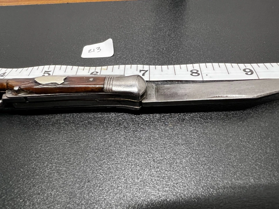 Cuchillo plegable y herramienta sacacorchos vintage de principios de 1900 Lady Boot 2 hojas Foto 3 de 4