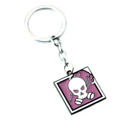 Rainbow Six Smoke Silvertone Game Charm Pendant Key Chain