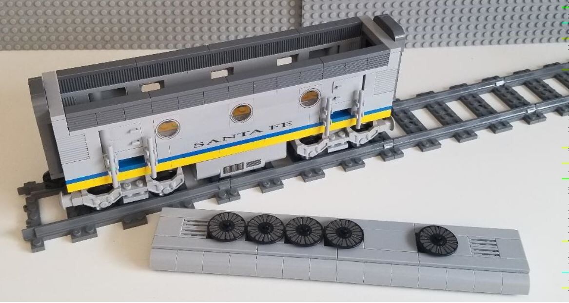 Lego Santa Fe F7 Jaune - Unités A & B Personnalisées - Lire Description (Neuf)