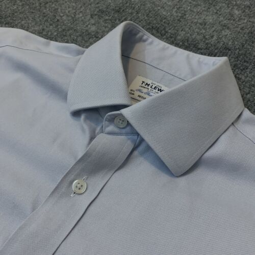 TM Lewin Shirt 16.5-36 Regular Fit Light Blue Button Up Dress Shirt Non Iron - Picture 1 of 12