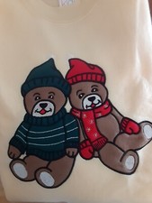 Unisex Sweatshirt w/Christmas Bears Mittens  Hat sz 6-7 by Kids Studio NEW
