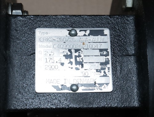 GRUNDFOS Kühlmittelpumpe CRK2-260/26 AWA-AUUV aus Bridgeport VMC 1000/22 #110431 - Bild 2 von 4