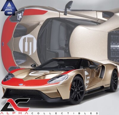 AUTOART 72928 1:18 FORD GT HERITAGE EDITION HOLMAN MOODY GOLD W/ RED