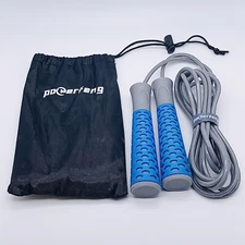 Powerfeng Jump Rope Speed Skipping Women’s Jump Rope Fitness Workout Gray & Blue