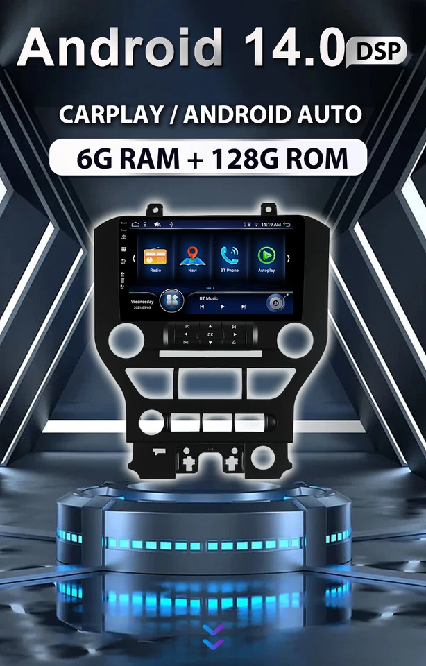 Für Ford Mustang VI 2015-2021 Android14 Autoradio Navi Car Play GPS DAB+AM 128GB - Bild 3 von 4
