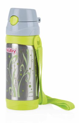 Nuby Tazza Termica per bambini 24mesi+ con Beccuccio, Grigio, 220 ml