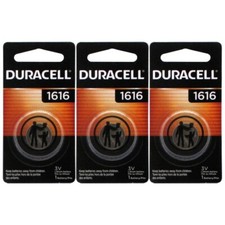 3 x 1616 Duracell Coin Cell Batteries - Lithium 3V - CR1616, DL1616,ECR1616,YA 