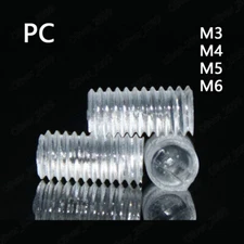 PC Polycarbonate Plastic Slotted Set Screws With Flat Point M3 M4 M5 M6