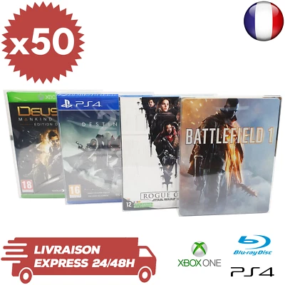 RETRO GAME CENTER 50 Boitiers de Protection Crystal box Sony Playstation 5 PS3 PS4 PS5 0,3mm