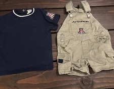 Mighty Mac Arizona Wildcats  Infant embroidered overalls T-shirt size 3-6 mos.