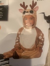 New Fawn Deer Costume Infant Baby Size 0-6 Months Suit Hood Booties