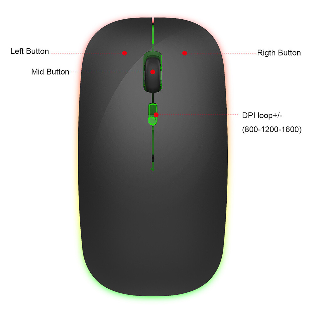 Rechargeable 2.4G Wireless Gaming Mouse with Vibrant LED DSP Lighting-image