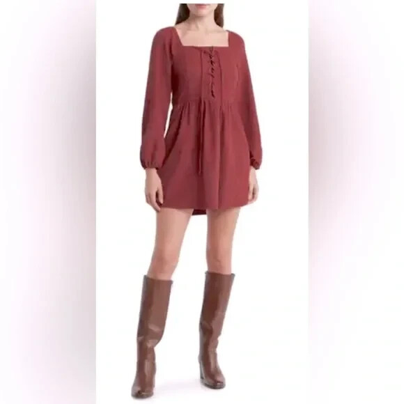 fitted lace wedding dress Rihoas Vintage Burgundy Blazer Dress Pleated Mini Dress for Workwear Office Holiday Party, Wine Red / L