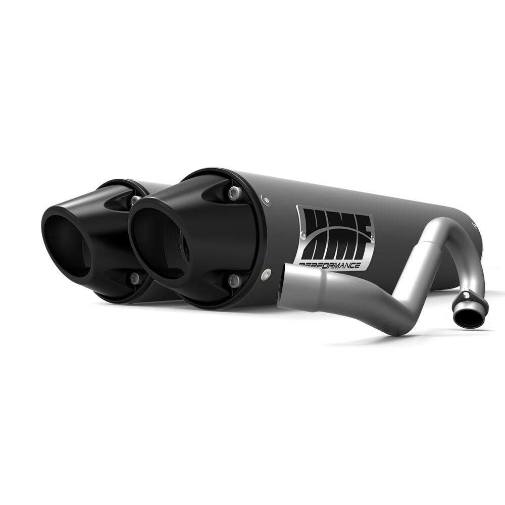 HMF Performance Gun Metal Dual Full System Exhaust Black Euro Cap