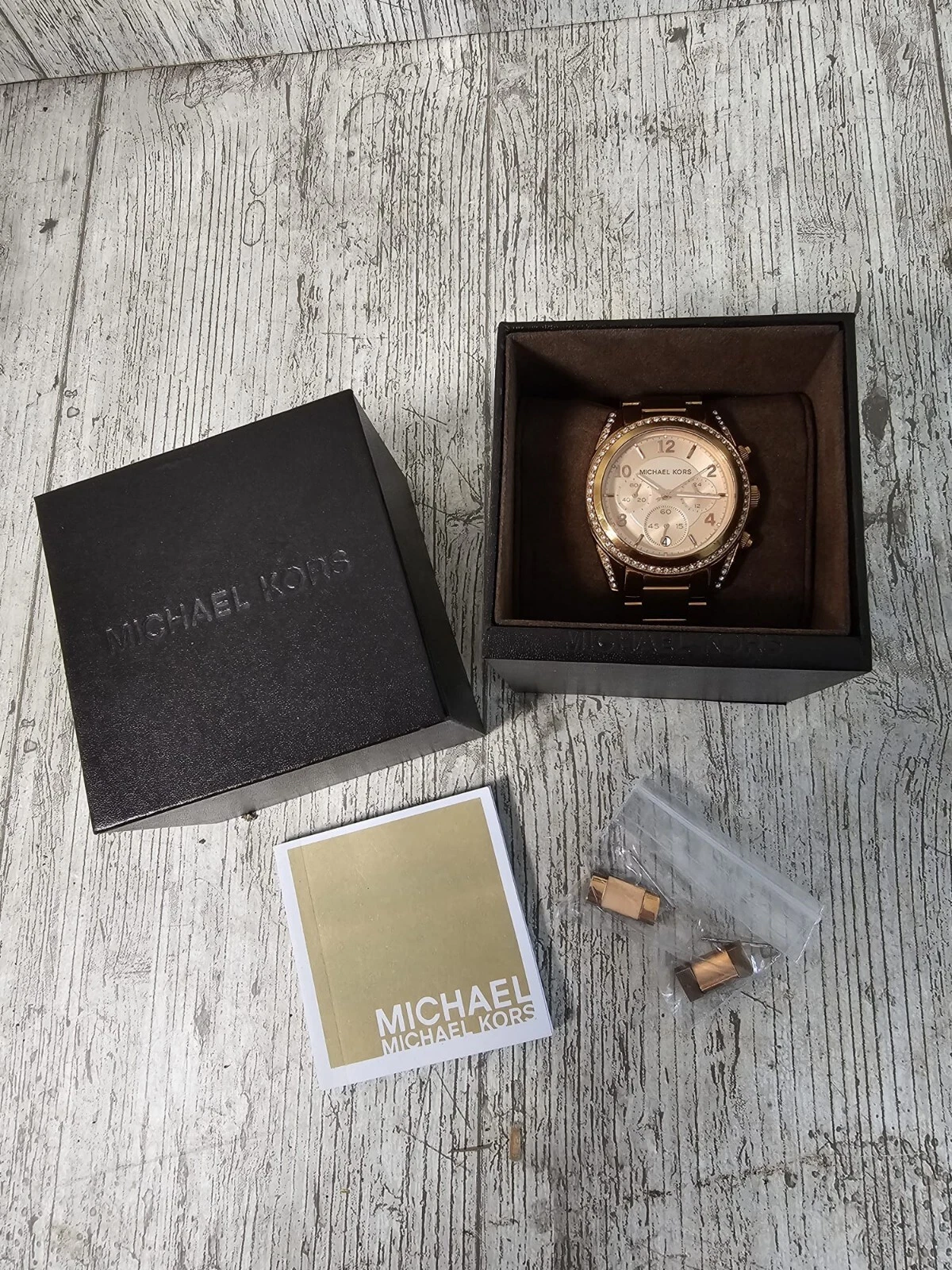 Orologio Analogico Michael Kors Gol Runway Tono Oro Cronografo Glitz MK