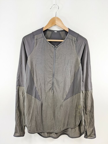 Lululemon Gray Half Zip Pullover Long Sleeve Workout Shirt Womens Sz 8 | eBay