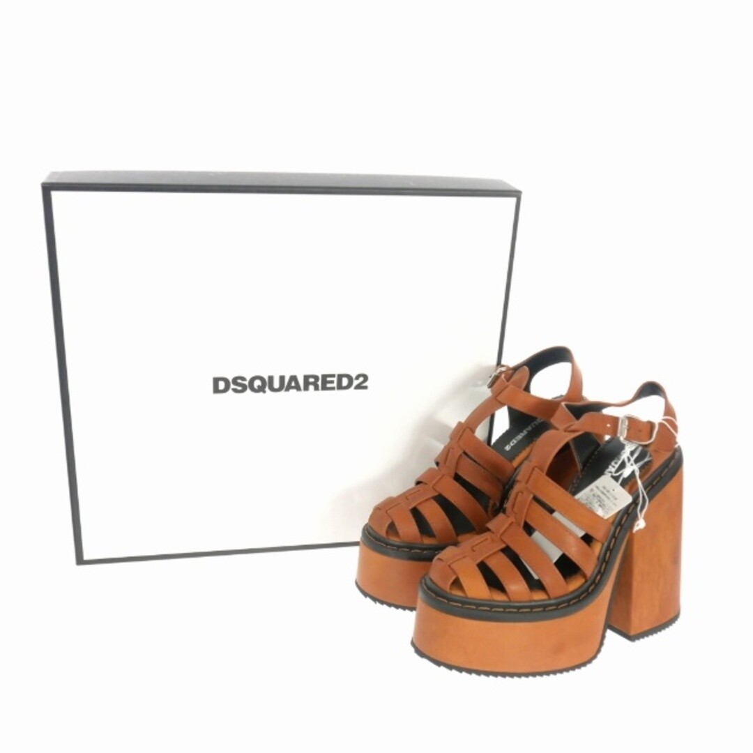 Dsquared2 スタットティテルヒルサンタル MHW004402508319 2124 Dsquared DSQUARED2 22SS Leather Platform Sandals Cowhide 36