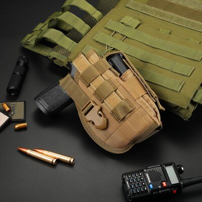 Tactical Molle Belt Gun Holster Universal Adjustable Pistol Holsters w/Mag Pouch