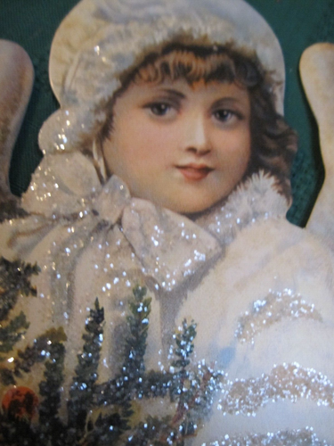 2 MERRIMACK DIECUT CARDBOARD SANTA & REINDEER CANDY BOX & 13" LITTLE GIRL ANGEL - Picture 12 of 15