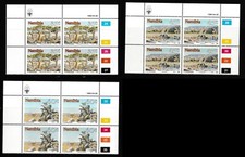 Namibie (ancienne SWA) 1990 Sites de Namibie Série complète de 3 blocs MNH