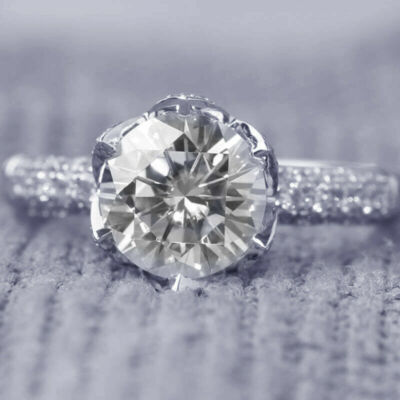 3 CT Rundschliff Verlobung Hochzeit Ring 14k Weiß Vergoldet Simulierte Diamanten