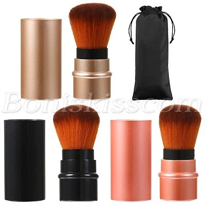 3pcs Travel PortableTelescopic Blush Powder Shadow Brush Makeup Comestic Tool
