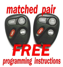 OEM PAIR GM CHEVY CHEVROLET KEYLESS REMOTE ENTRY TRANSMITTER 10443537 KOBLEAR1XT