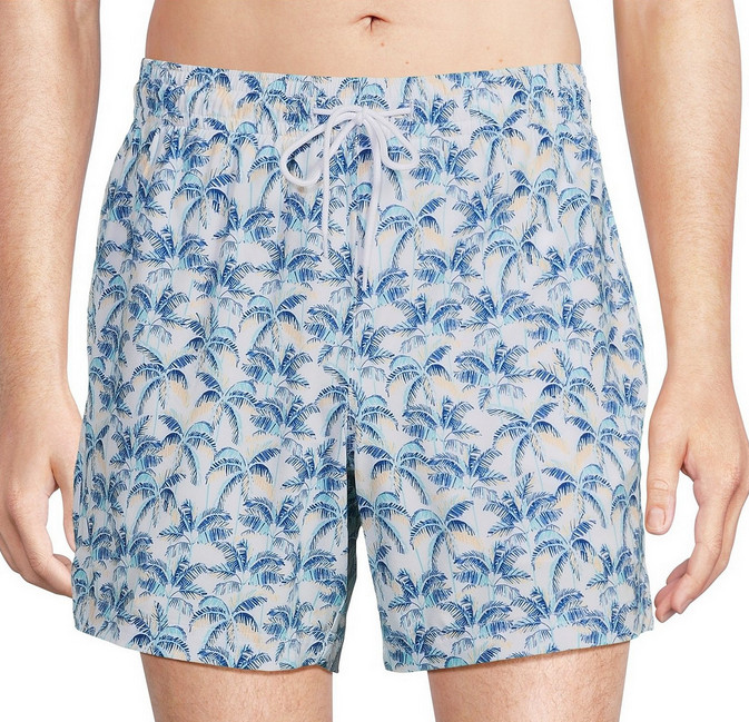 Плавки для плавания с карибскими пальмами, Синий Мульти, размер X-Large X 6 по внутреннему шву