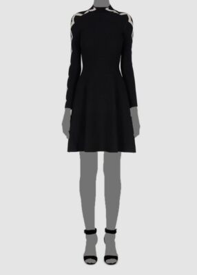 $645 Emporio Armani Women's Black Knit Long Sleeve Dress Size IT