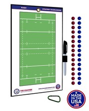 Premium Coacher Magnetic Rugby Dry Erase Coaching Clipboard ~ Coach Board